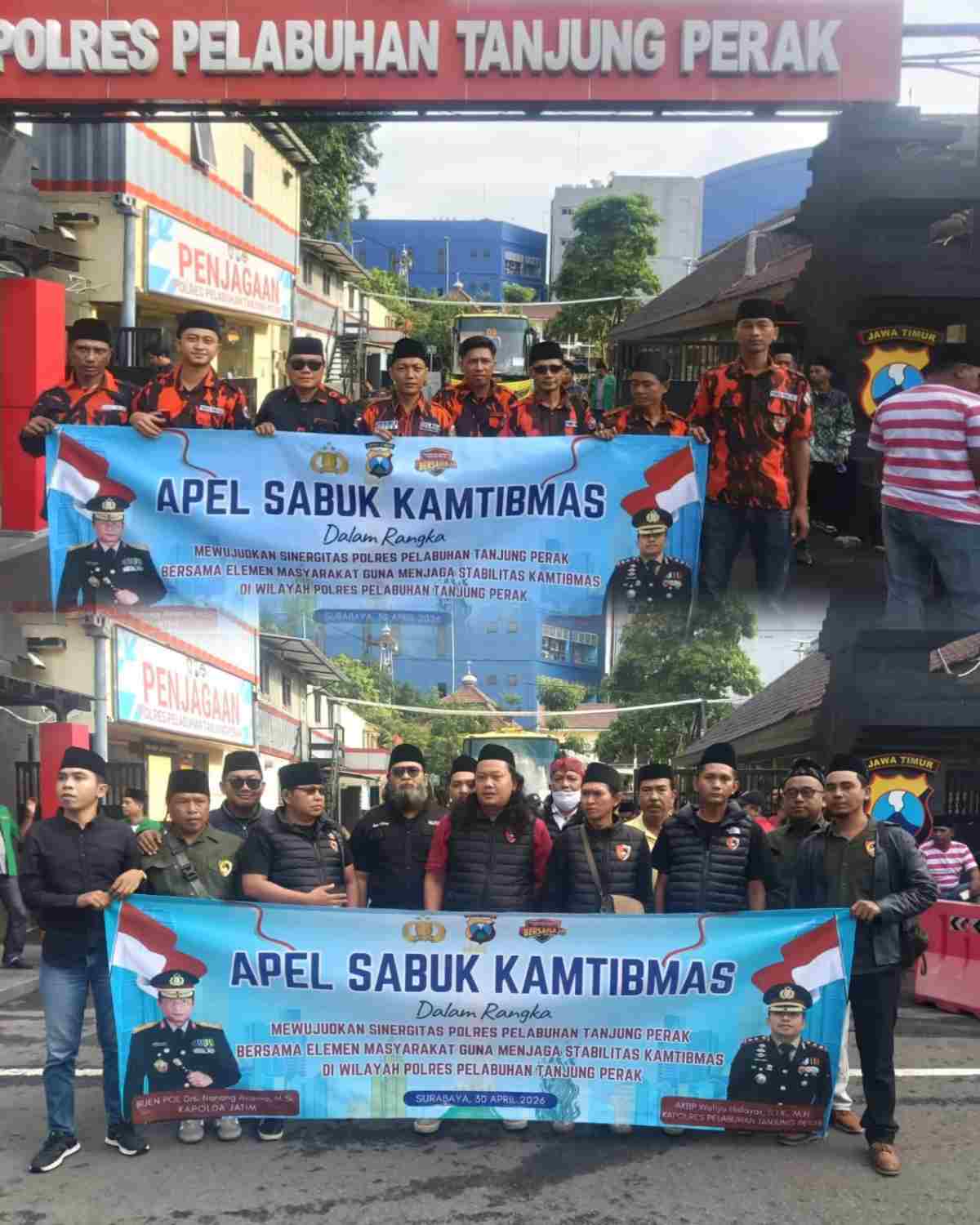 Perkuat Sinergi, Polres Pelabuhan Tanjung Perak Libatkan Elemen Masyarakat dalam Apel Sabuk Kamtibmas di Polda Jatim