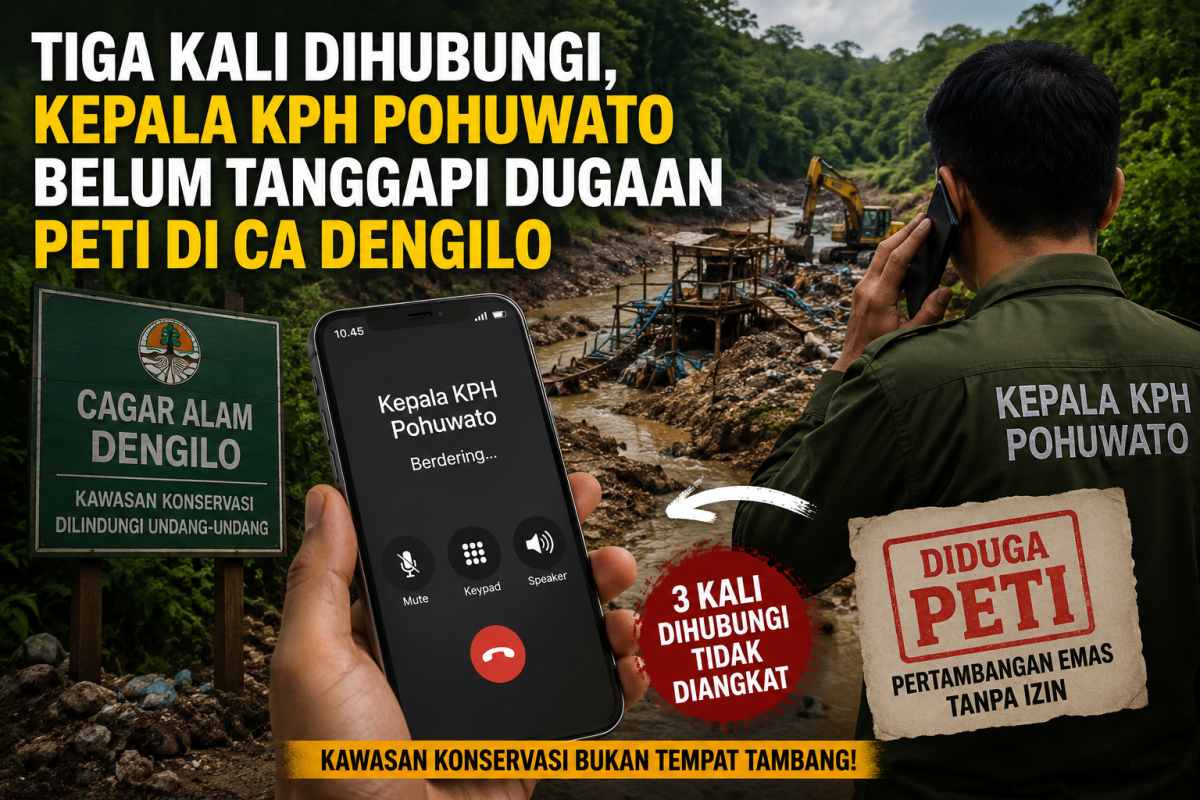 Tiga Kali Dihubungi, Kepala KPH Pohuwato Belum Tanggapi Dugaan PETI di CA Dengilo