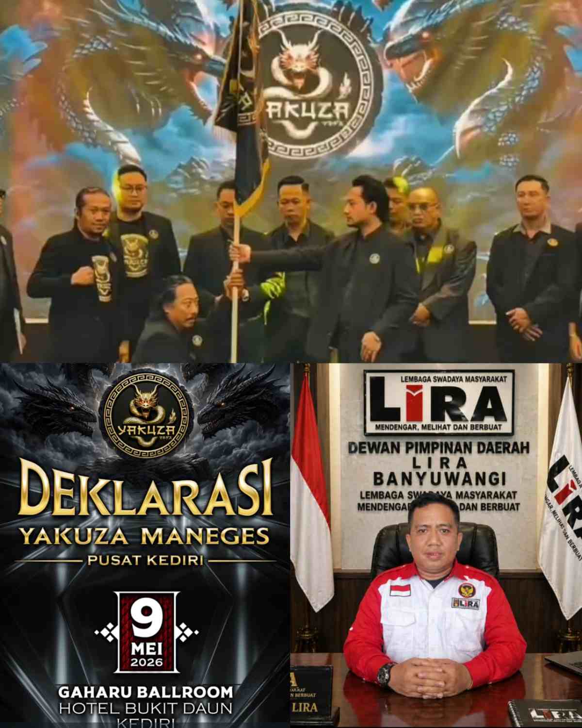 Bupati LSM LIRA Banyuwangi Gerry Oktavian Ucapkan Selamat atas Deklarasi Yakuza Maneges Pusat