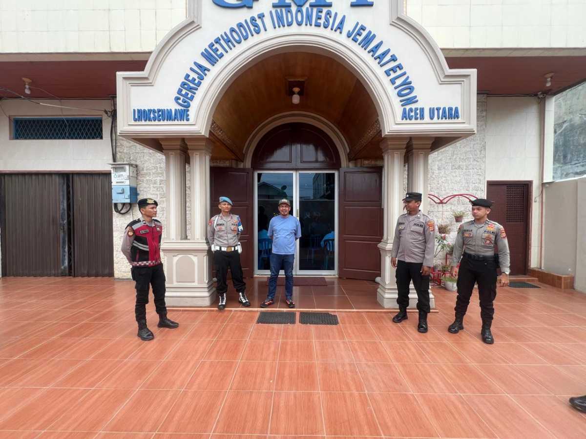 Polres Lhokseumawe Perkuat Pengamanan Ibadah Isa Almasih, Wujudkan Suasana Damai dan Penuh Toleransi
