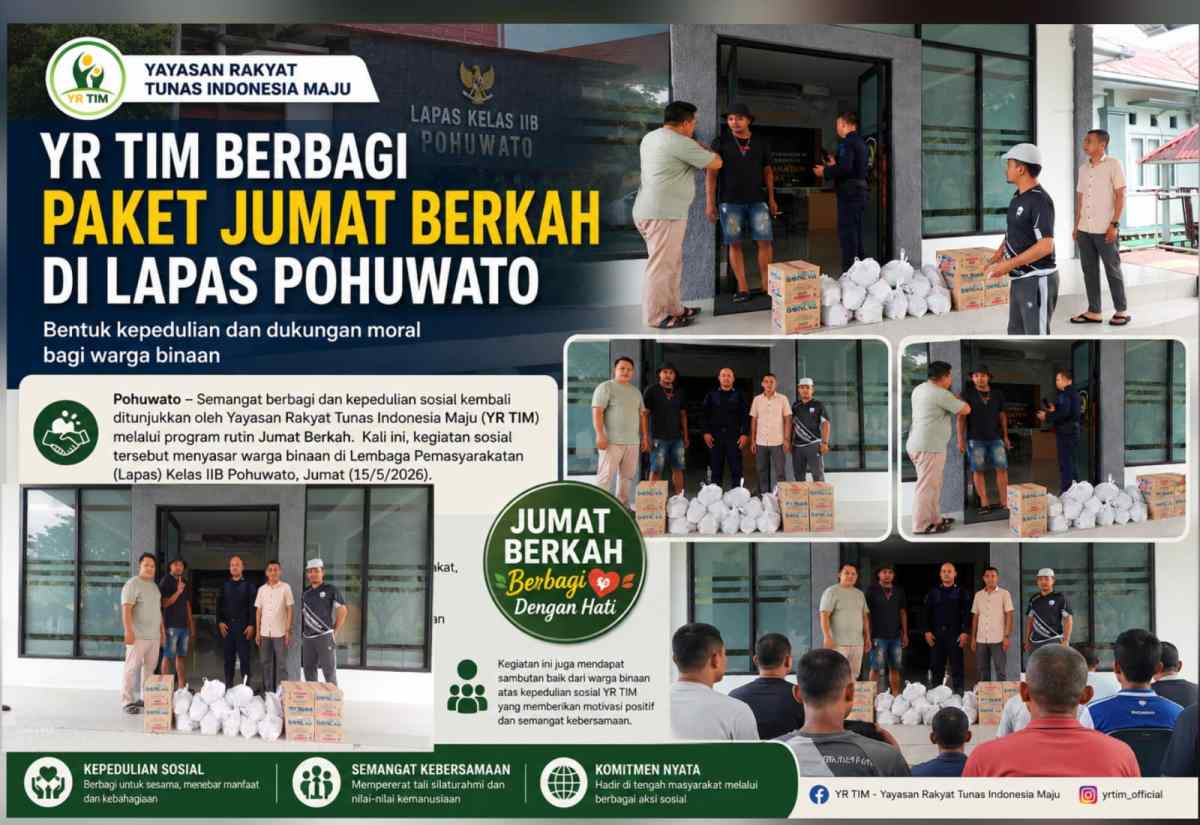 Yayasan Rakyat Tunas Indonesia Maju Berbagi Paket Jumat Berkah di Lapas Pohuwato